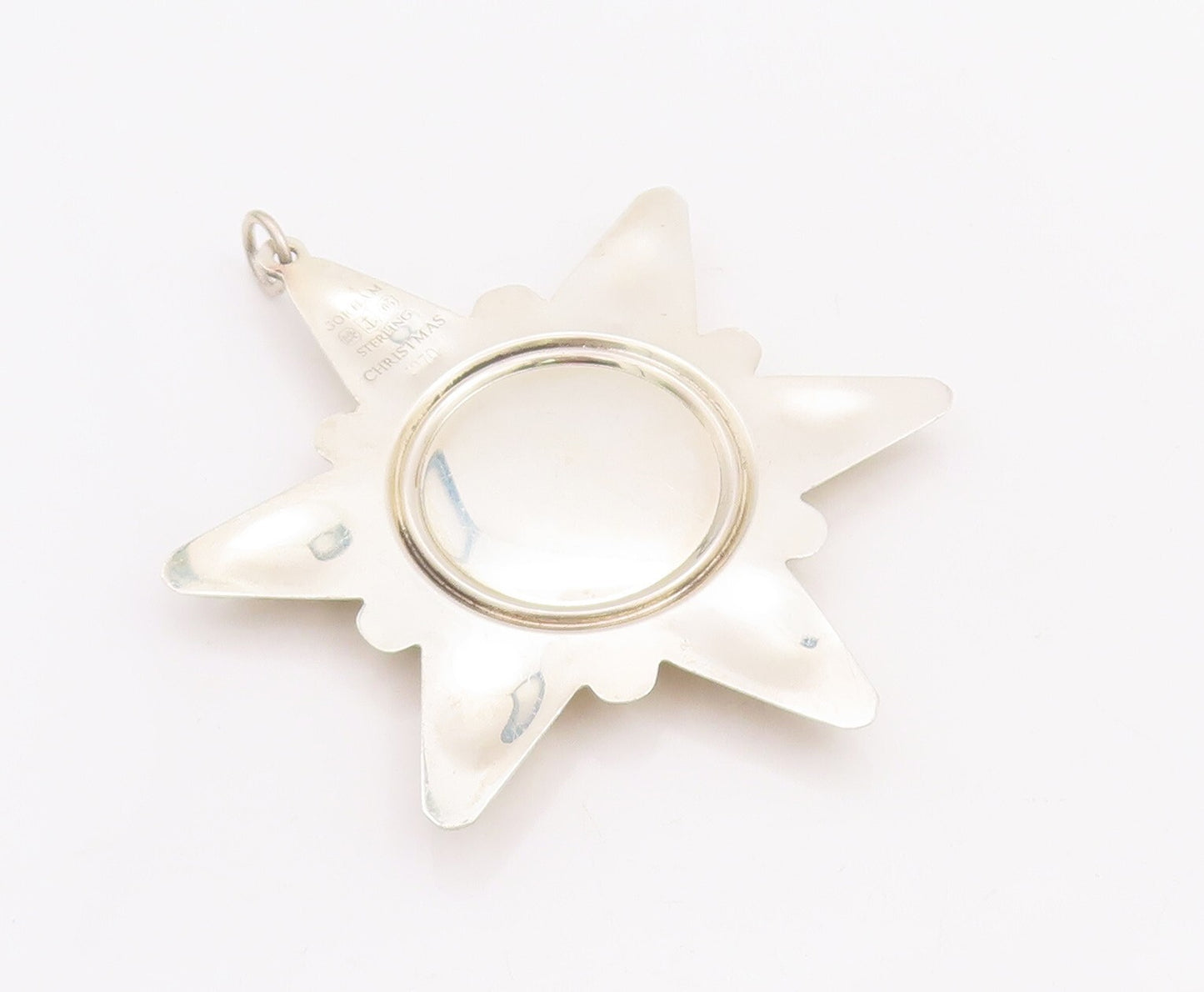 925 Sterling Silver Vintage Pendant GORHAM Carved Christmas Ornament  PT23360