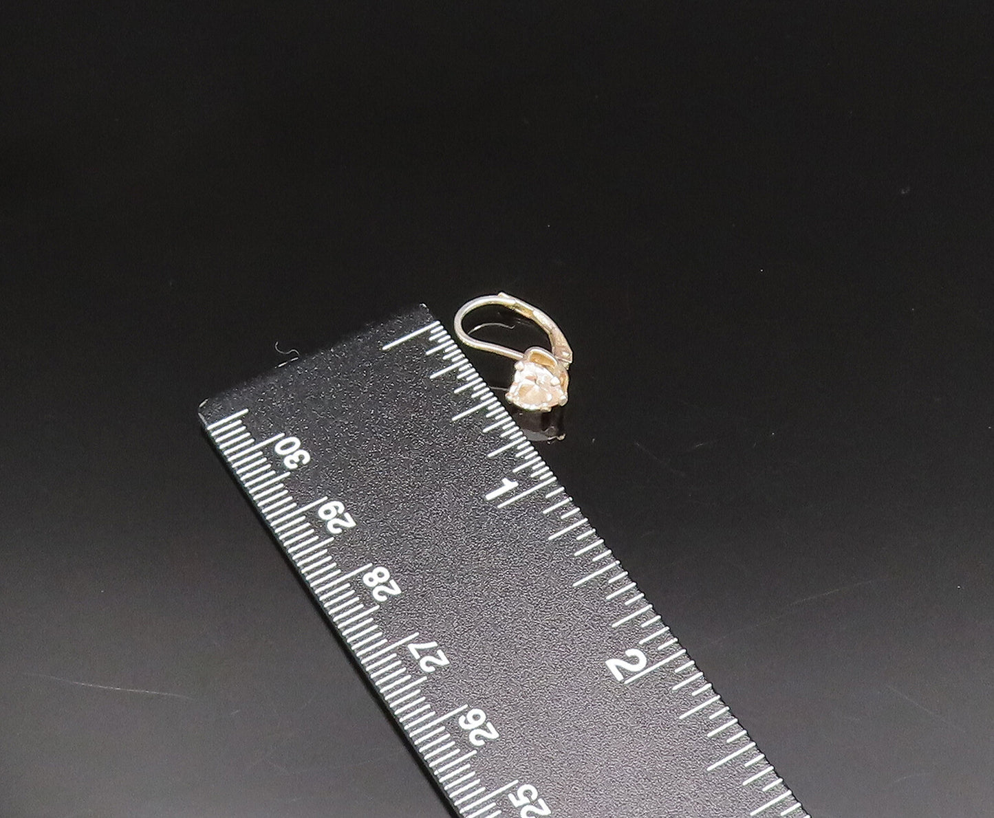 925 Silver  Vintage Dainty Cubic Zirconia Love Heart Drop Earrings  EG11920