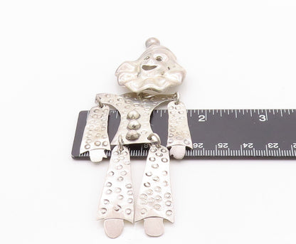 925 Sterling Silver Vintage Brooch Pin MEXICO Large Dancing Clown  BP11564