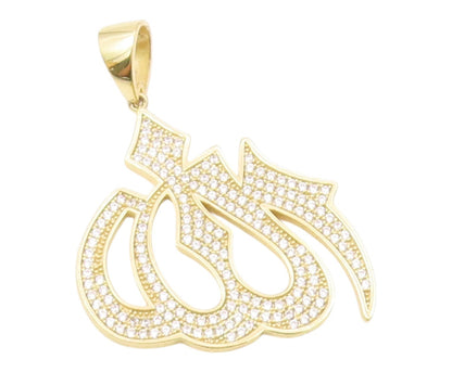 925 Sterling Silver  Vintage Cubic Zirconia Gold Plated Pendant  PT18900