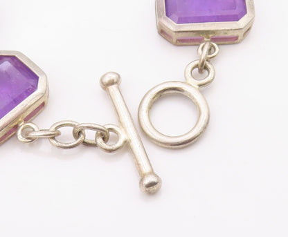 925 Sterling Silver Vintage Bracelet WHITNEY KELLY Multi Gemstone Link  BT12115
