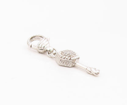 JUDITH RIPKA 925 Silver  Vintage Cubic Zirconia Key Motif Pendant  PT19498