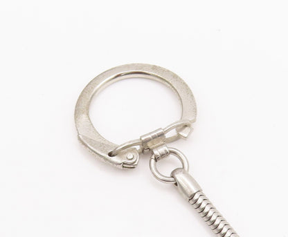 925 Sterling Silver Vintage Key Chain Solid Religious Carved  TR3766