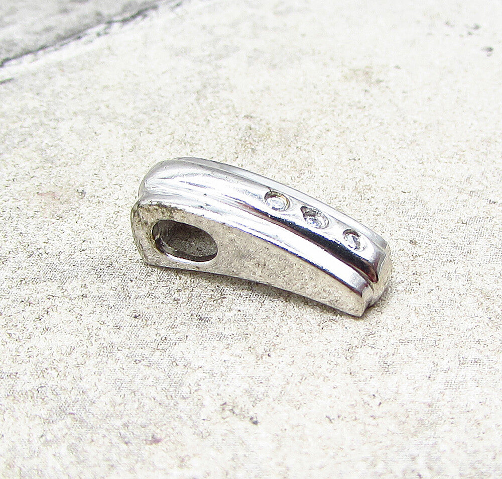 925 Sterling Silver  White Cubic Zirconia Linear Slider Pendant  PT1512