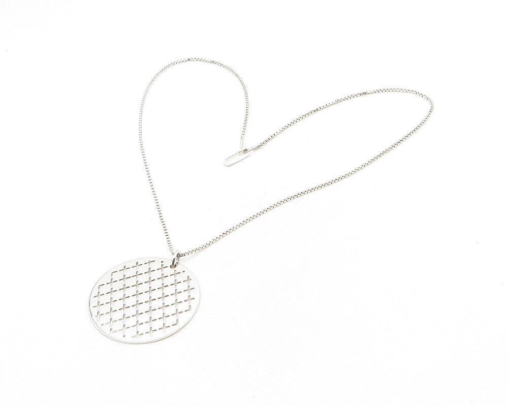 REBECCA 925 Sterling Silver Diamond Shape Pattern Box Chain Necklace  NE3223