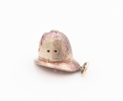 925 Sterling Silver Vintage Pendant British Metropolitan Police Helmet PT24430