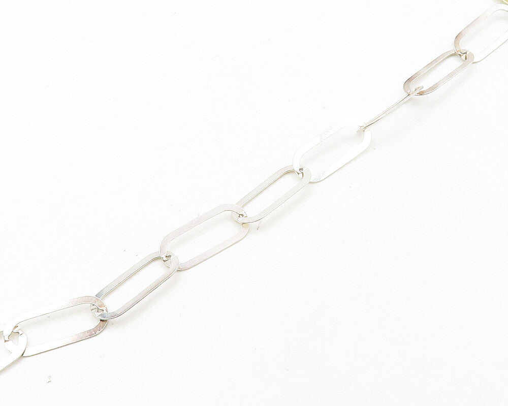 PAOLA VALENTINI 925 Silver  Vintage Jasper Two Tone Chain Necklace  NE2896