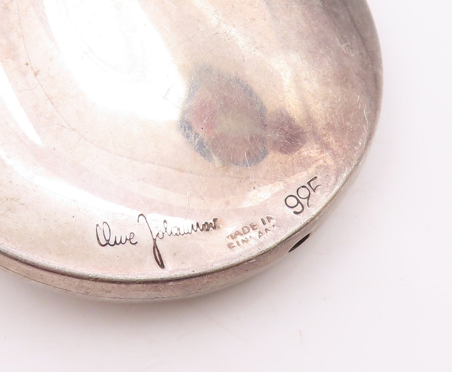 OWE JOHANSSON FINLAND 925 Silver  Vintage Modernist Round Pendant  PT19349