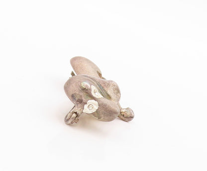 925 Sterling Silver Vintage Brooch Pin Solid Cutout Small Dog  BP11293