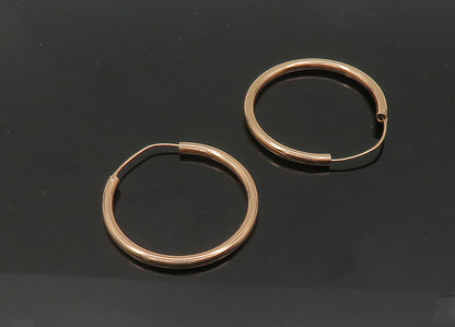 925 Sterling Silver  Vintage Shiny Rose Gold Plated Hoop Earrings  EG10472