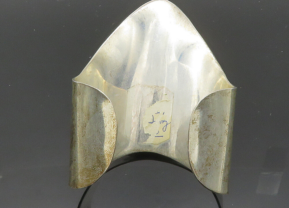 CELIA SEBIRI 925 Silver  Vintage Carved Stone Pointed Cuff Bracelet  BT8182