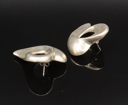 925 Sterling Silver  Vintage Open Hole Floating Love Heart Earrings  EG12164