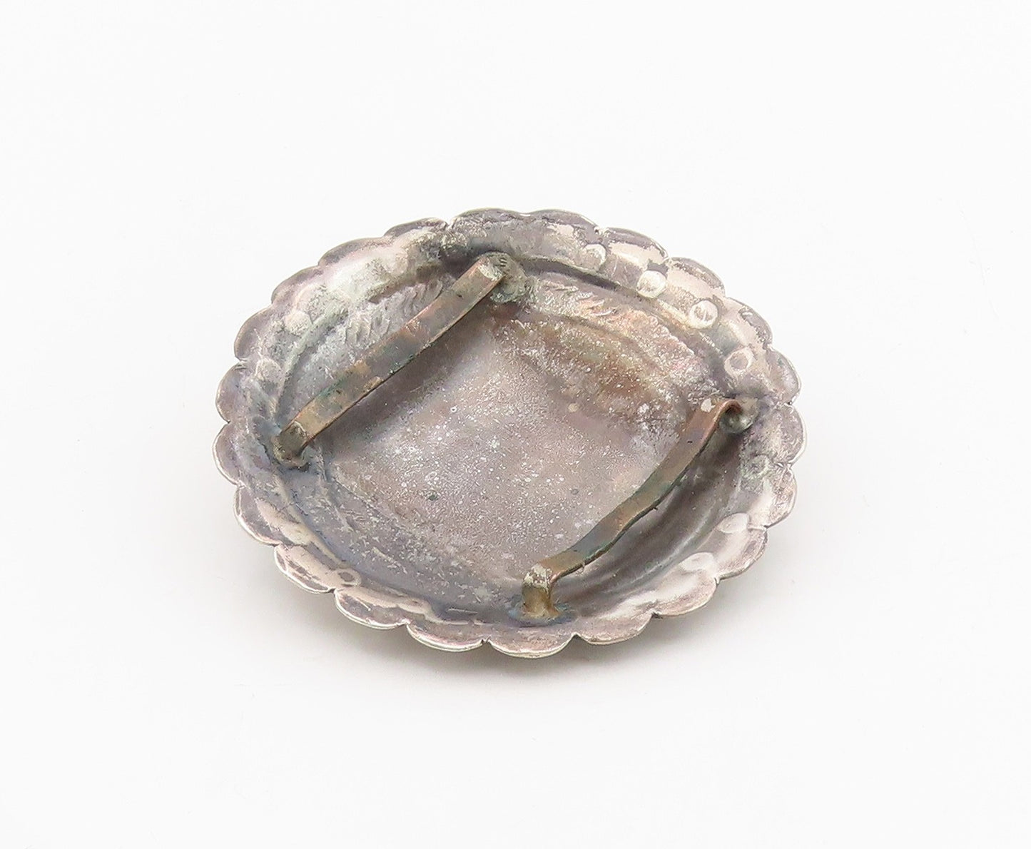 925 Sterling Silver Vintage Belt Buckle SOUTHWESTERN Scalloped Conchos TR4138