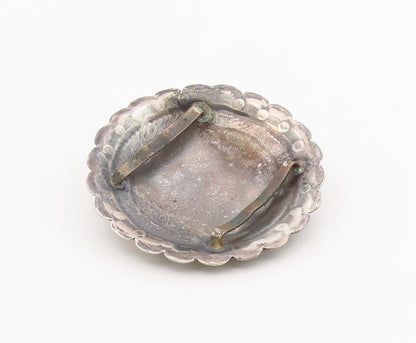 925 Sterling Silver Vintage Belt Buckle SOUTHWESTERN Scalloped Conchos TR4138