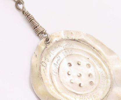 925 Sterling Silver Vintage Earrings Designer Dark Tone Button Effect  EG13216