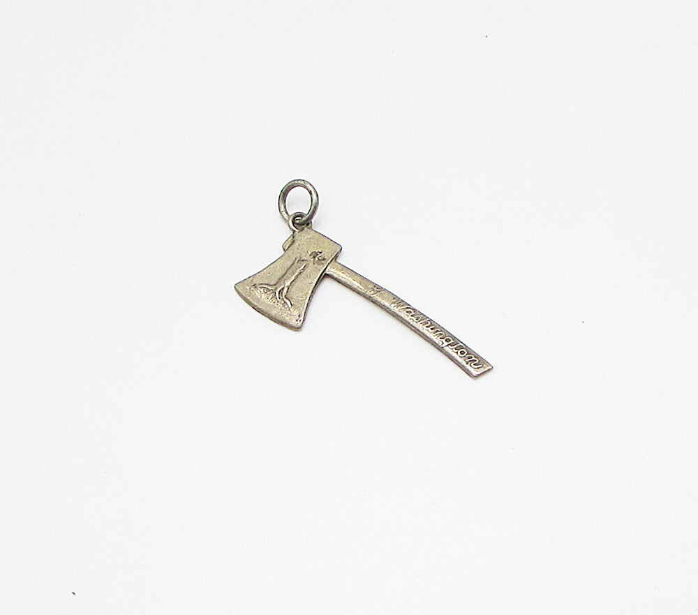 925 Sterling Silver  Vintage Washington Hammer Drop Pendant  PT2374