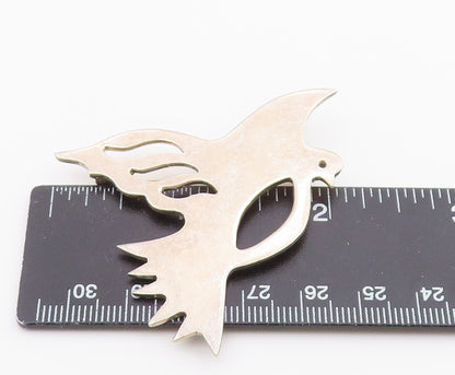 MEXICO 925 Sterling Silver  Vintage Shiny Flying Bird Motif Brooch Pin  BP4629