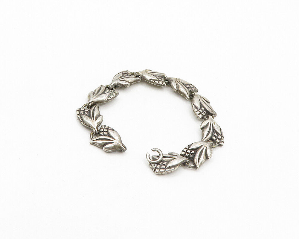 NAPIER 925 Sterling Silver  Vintage Antique Rare Floral Chain Bracelet  BT7958