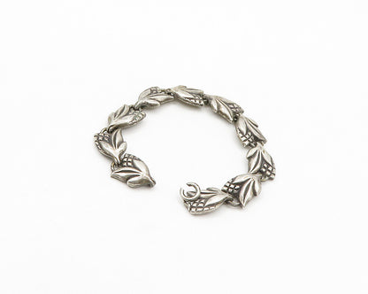 NAPIER 925 Sterling Silver  Vintage Antique Rare Floral Chain Bracelet  BT7958