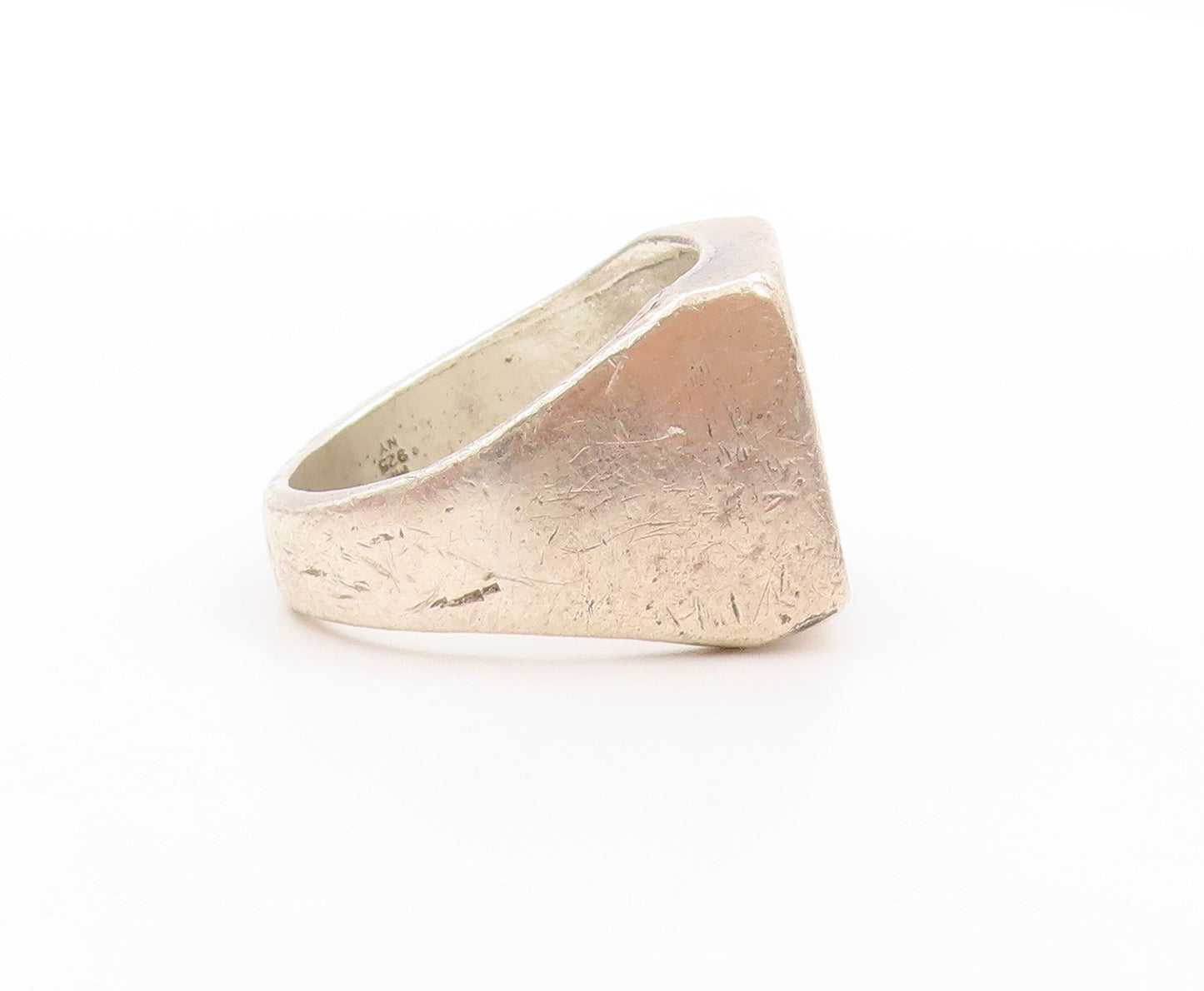 925 Sterling Silver Vintage Ring Religious Etched Moon & Star  Sz 7  RG32809