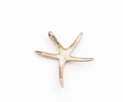925 Sterling Silver Vintage Pendant Minimalist Nautical Starfish Charm  PT26571