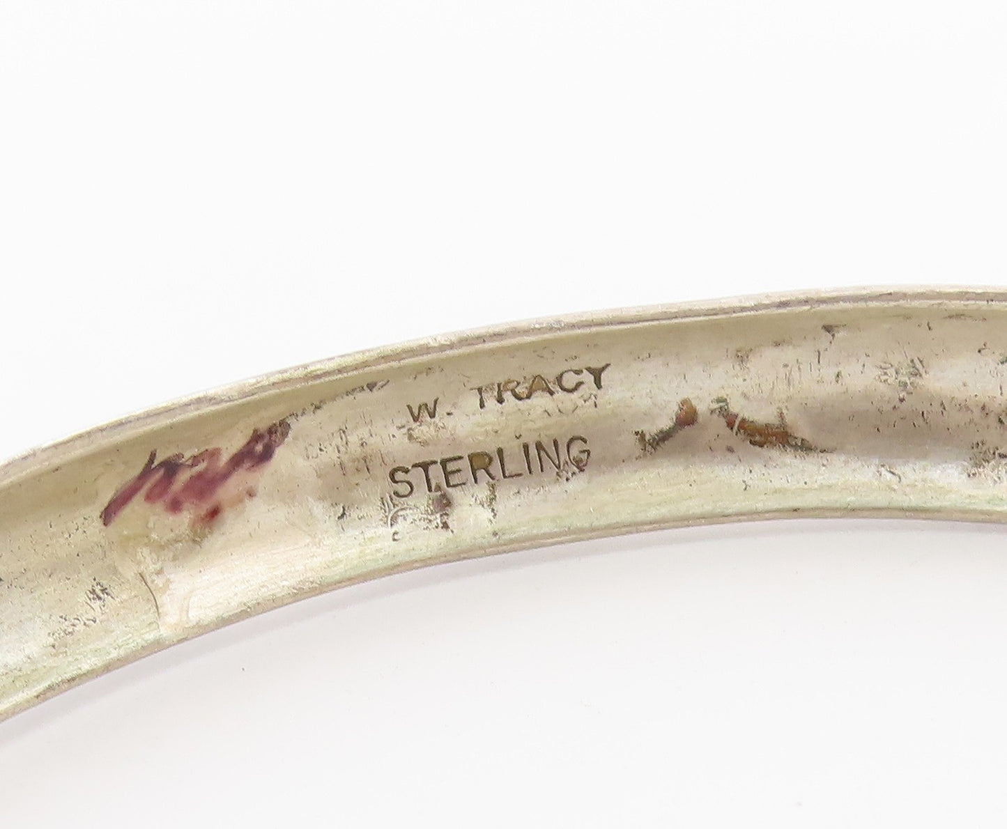 925 Sterling Silver Vintage Bracelet WILBUR TRACY NAVAJO Floral Bangle  BT12159