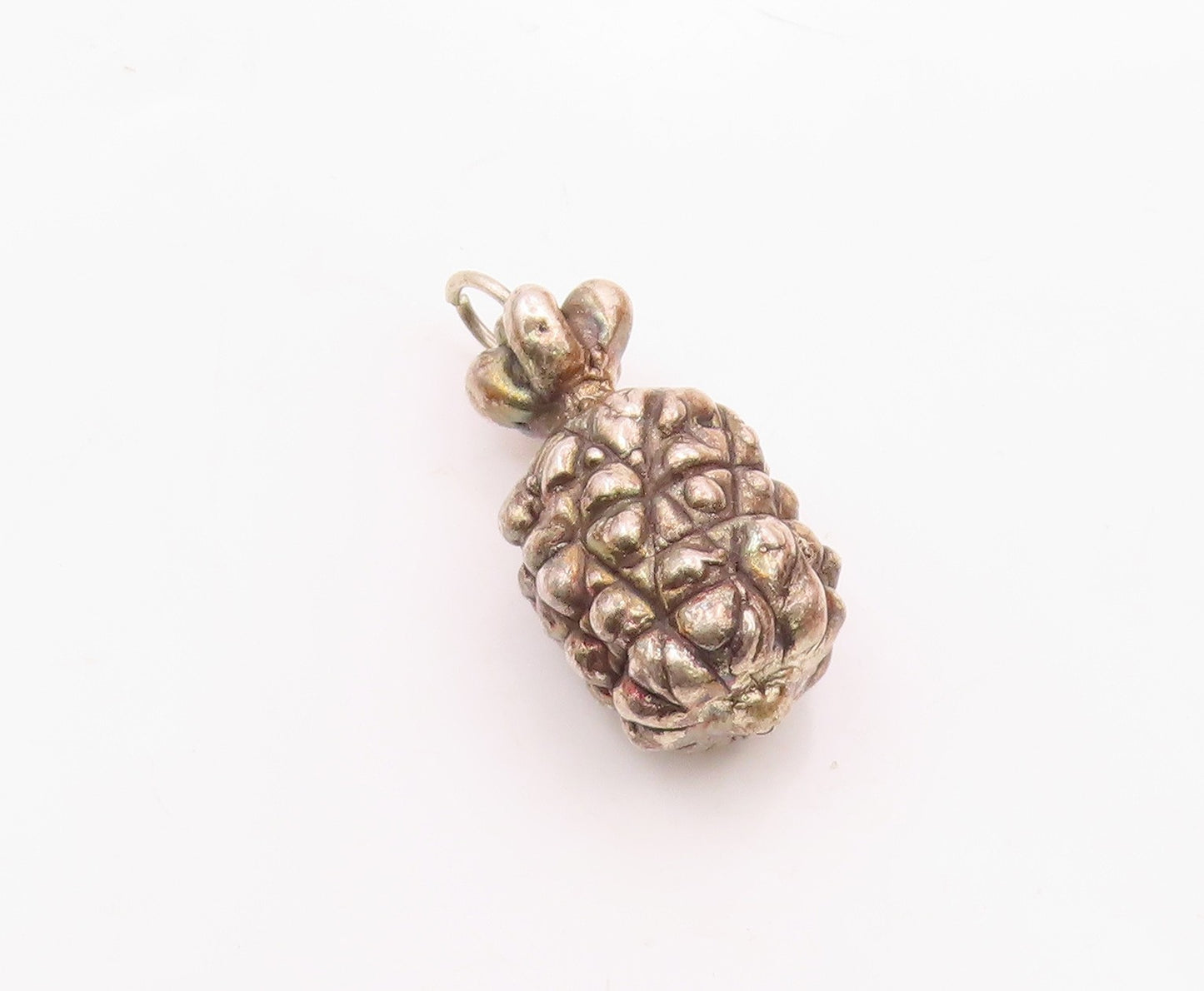 925 Sterling Silver  Vintage Hollow Pineapple Fruit Motif Pendant  PT19646