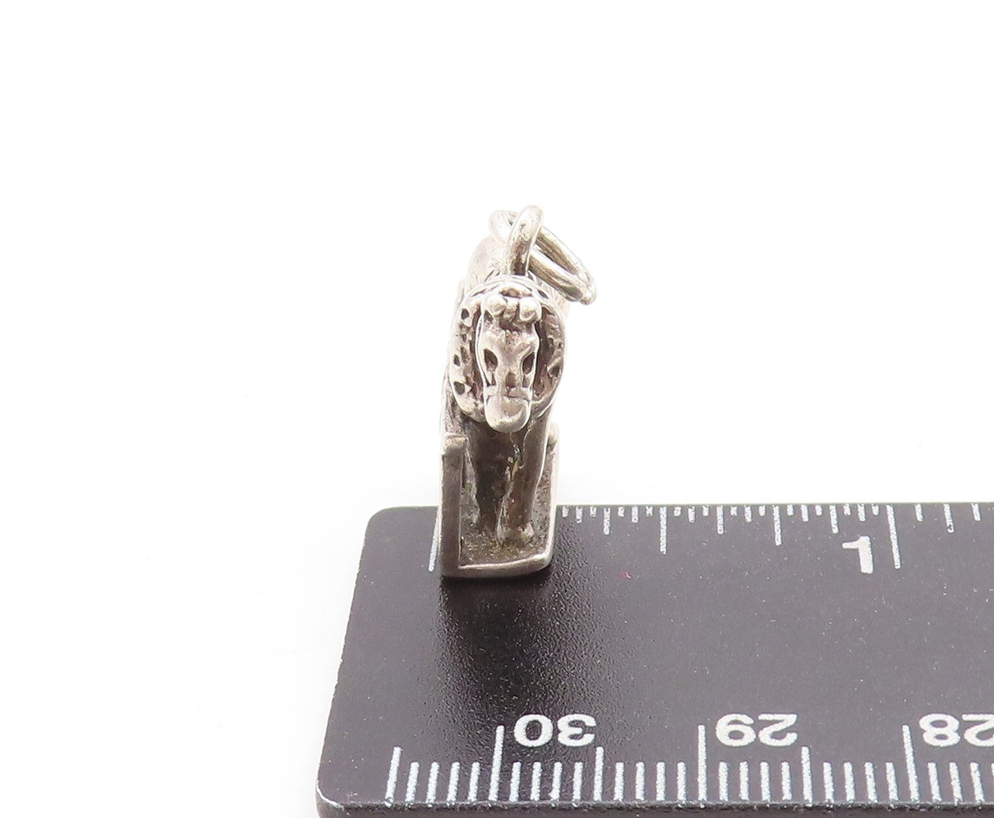 925 Sterling Silver Vintage Pendant Dark Tone Horse In Stable  PT23718