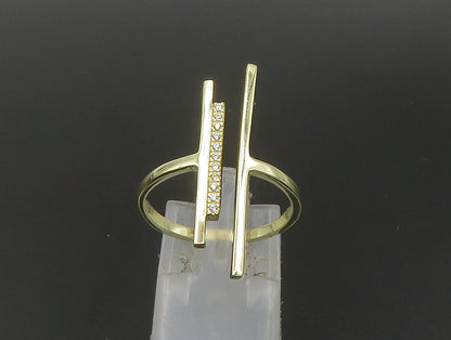 925 Sterling Silver  Vintage Topaz Gold Plated Shiny Band Ring Sz 8  RG24053