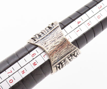 925 Sterling Silver Vintage Ring SHABLOOL Dark Tone Cut Oval Topaz SZ 5  RG32213
