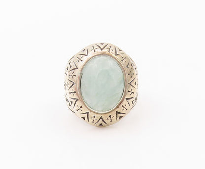 925 Sterling Silver Vintage Ring CAROLYN POLLACK Gemstone Etched  SZ 8.5 RG32070