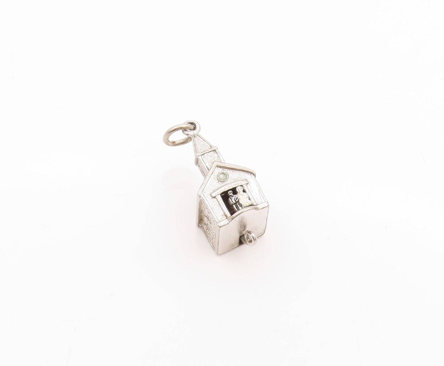 925 Sterling Silver Vintage Pendant 3D Wedding Couple House (MOVES) PT24674