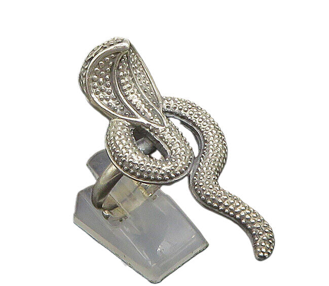 925 Sterling Silver   Vintage Shiny Cobra Snake Band Ring Sz 8.5  RG23405