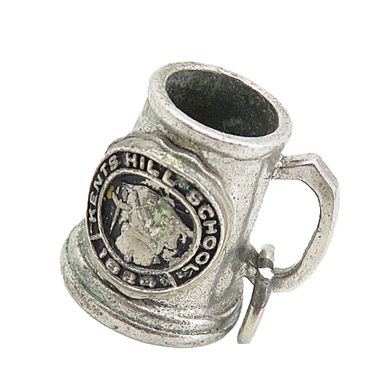 925 Sterling Silver Vintage Antique Kents Hill School Mug Cup Pendant PT6270