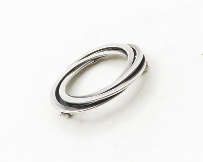 MAX STANDOAGER DENMARK 925 Silver  Vintage Open Circles Brooch Pin  BP7195