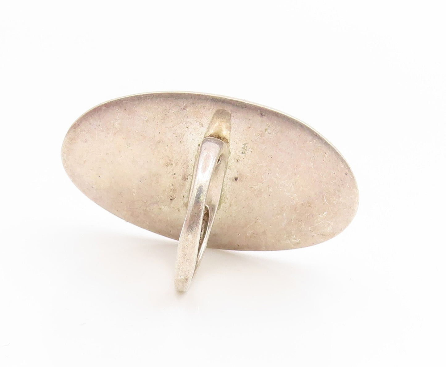 925 Sterling Silver Vintage Ring Minimalist Elongated Oval Band  Sz 6  RG35157