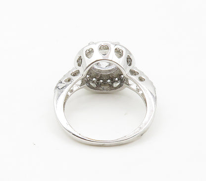 925 Sterling Silver  Sparkling Prong Set Cubic Zirconia Ring Sz 6.5  RG15231