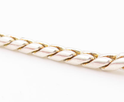 925 Sterling Silver  Vintage Shiny Spiked Dome Twist Chain Bracelet  BT8005