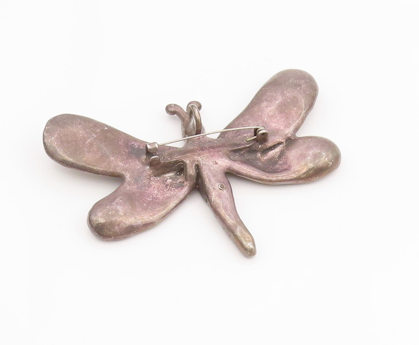 925 Sterling Silver Vintage Brooch Pin ISRAEL Classic Large Dragonfly  BP12187