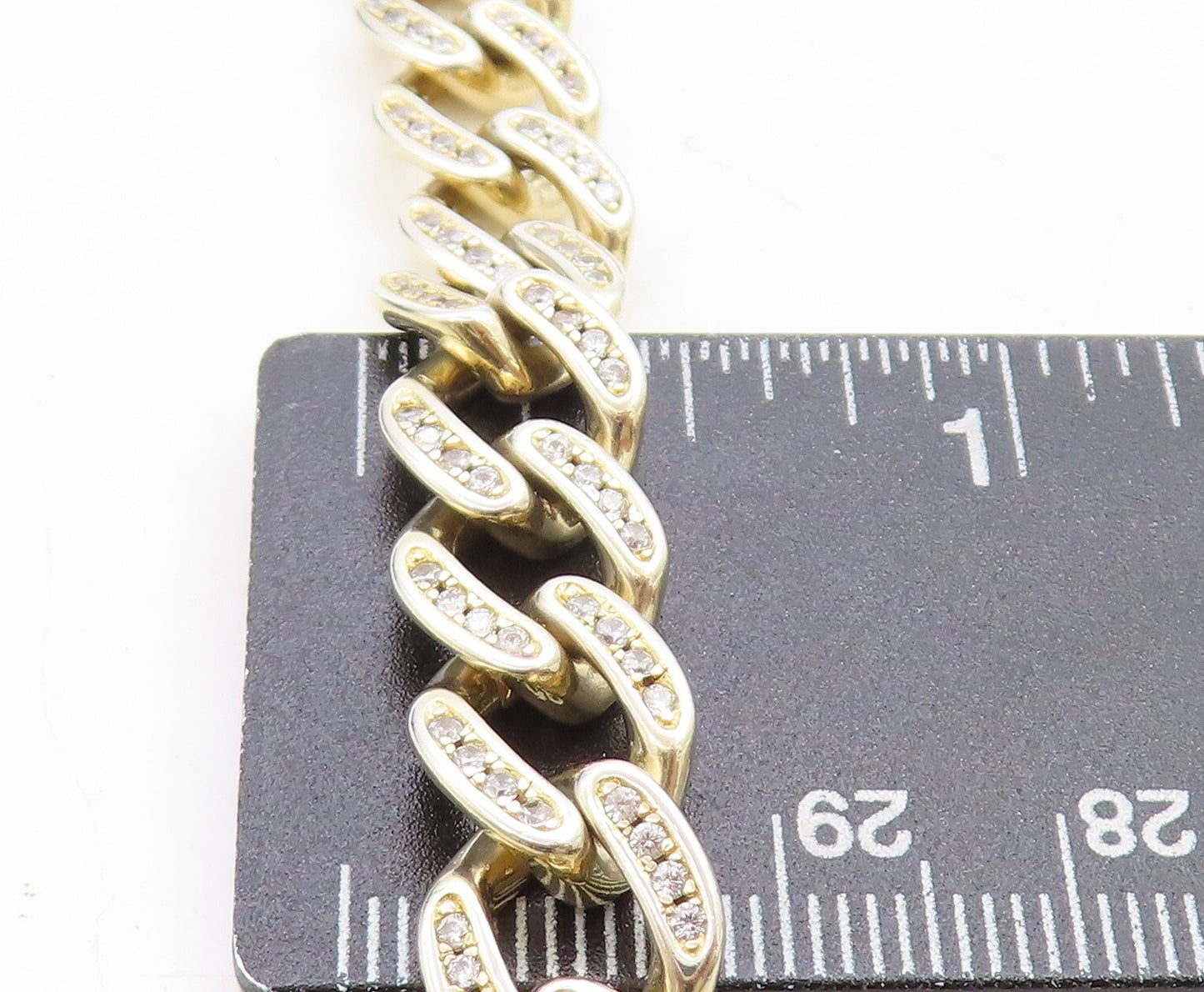 925 Sterling Silver  Petite Topaz Shiny Gold Plated Curb Chain Necklace NE2267