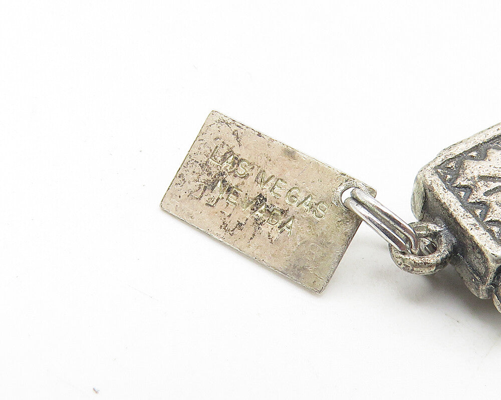 POST BELL TRADING 925 Silver  Vintage Oxidized Slot Machine Pendant  PT8871