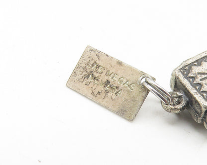 POST BELL TRADING 925 Silver  Vintage Oxidized Slot Machine Pendant  PT8871