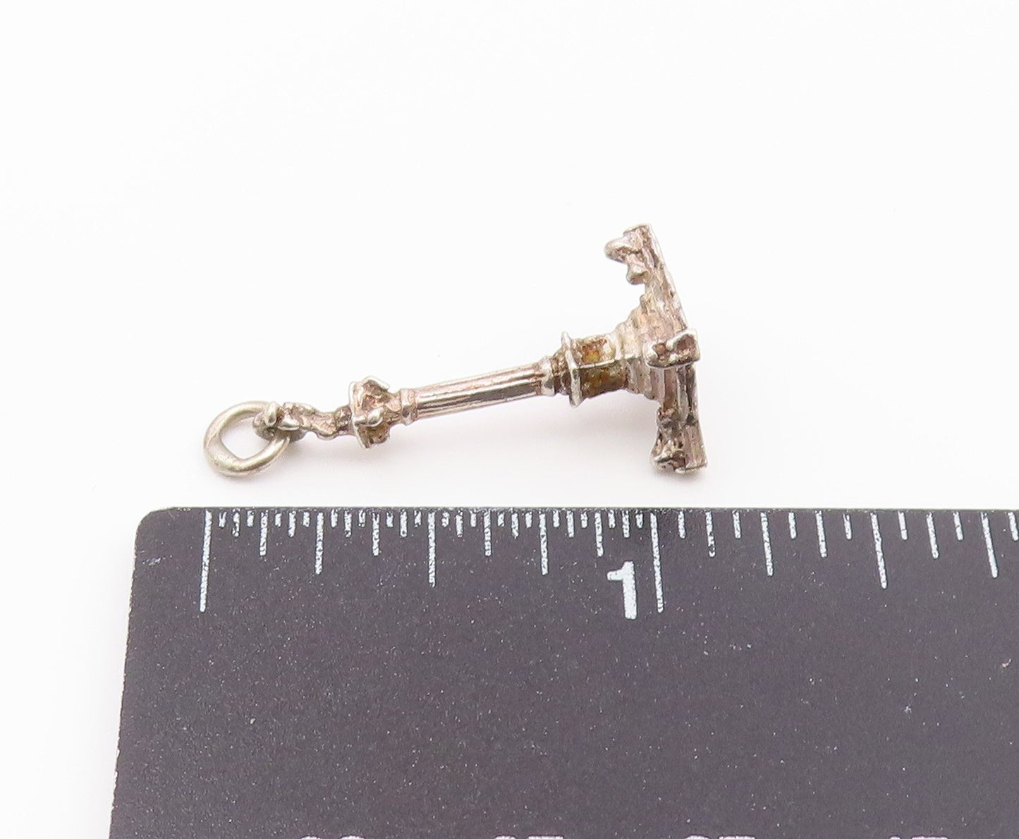925 Sterling Silver  Vintage Monument Structure Petite Pendant  PT16725