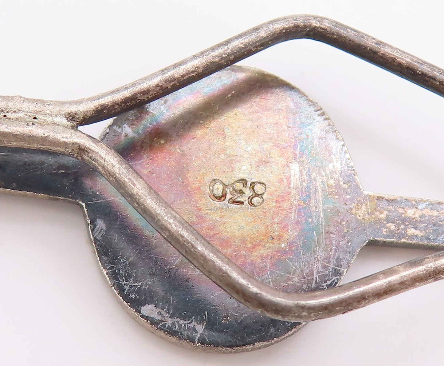 925 Sterling Silver Vintage Tie Clip DENMARK Etched Classic Lion Emblem  TR3955