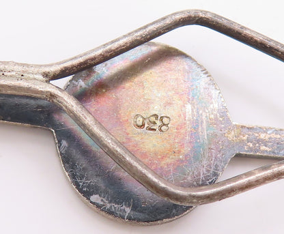 925 Sterling Silver Vintage Tie Clip DENMARK Etched Classic Lion Emblem  TR3955
