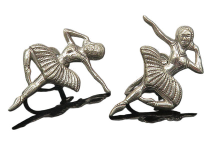 BEAU 925 Sterling Silver  Vintage Ballet Dancer Non Pierce Earrings  EG6181