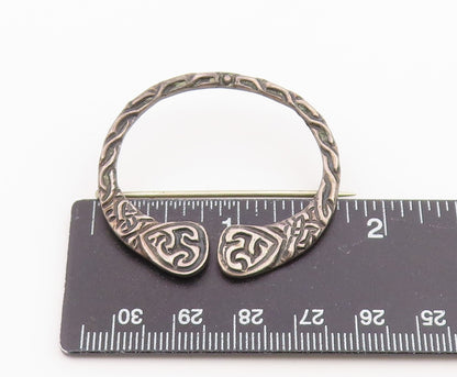 925 Sterling Silver Vintage Brooch IRELAND Celtic Weave Penannular Pin  BP12602