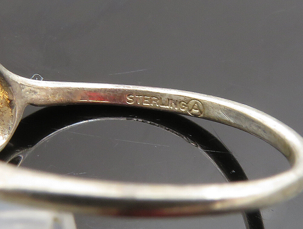 925 Silver  Vintage Dainty Open Love Heart Tourmaline Ring Sz 6  RG25284