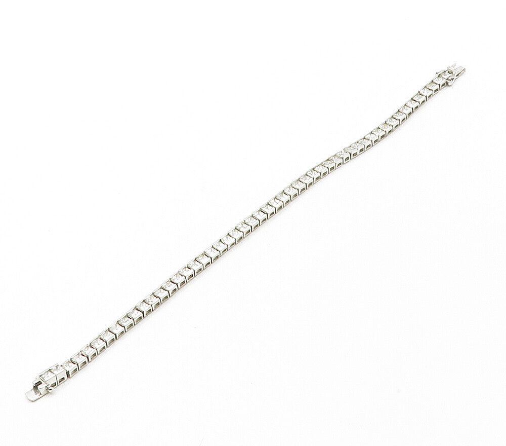 ROSS SIMON 925 Sterling Silver  Cubic Zirconia Boz Link Tennis Bracelet BT6308