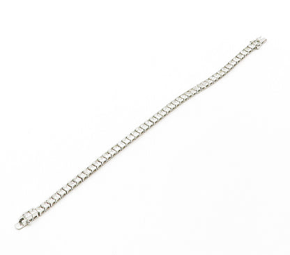 ROSS SIMON 925 Sterling Silver  Cubic Zirconia Boz Link Tennis Bracelet BT6308